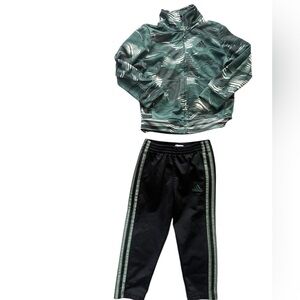 Adidas Green and Black Track Suit | 3T